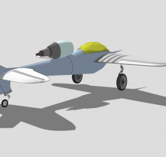 后掠翼单座飞机SU模型下载_sketchup草图大师SKP模型