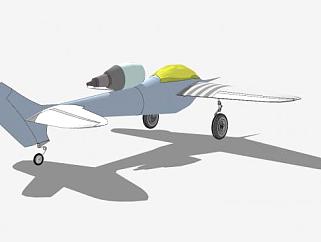 后掠翼单座飞机SU模型下载_sketchup草图大师SKP模型