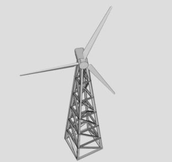 风力涡轮机SU模型下载_sketchup草图大师SKP模型