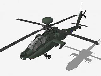 WAH-64阿帕奇<em>直升机</em>SU模型下载_sketchup草图大师SKP...