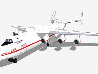 安-225梦幻运输机SU模型下载_sketchup草图大师SKP模型