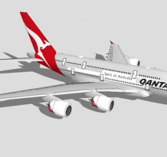 澳洲航空A380客机SU模型下载_sketchup草图大师SKP模型