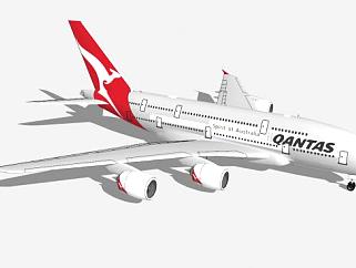 澳洲航空A380客机SU模型下载_sketchup草图大师SKP模型