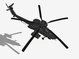 米-28浩劫直升机SU模型下载_sketchup草图大师SKP模型