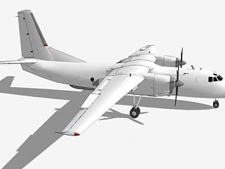 安-24支线客机SU模型下载_sketchup草图大师SKP模型