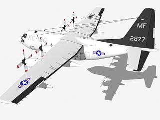 KC-130加油机SU模型下载_sketchup草图大师SKP模型