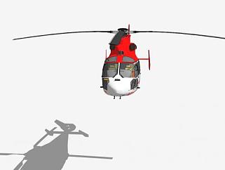 AS365海豚直升机SU模型下载_sketchup草图大师SKP模型