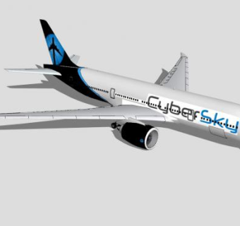 波音777航空客机SU模型下载_sketchup草图大师SKP模型