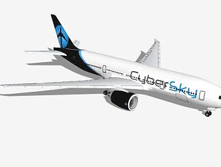 波音777航空客机SU模型下载_sketchup草图大师SKP模型