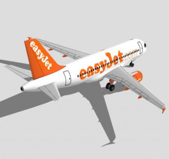 易捷航空A319客机SU模型下载_sketchup草图大师SKP模型