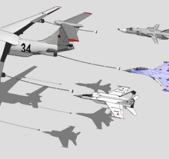 伊尔-78加油机SU模型下载_sketchup草图大师SKP模型
