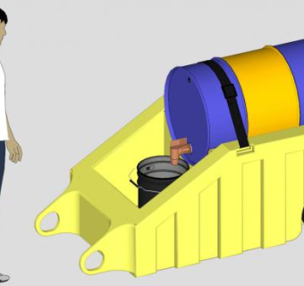 工业容器桶防溢装置SU模型下载_sketchup草图大师SKP模型