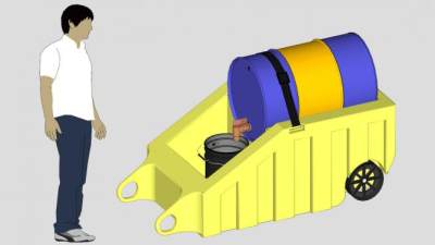 工业容器桶防溢装置SU模型下载_sketchup草图大师SKP模型