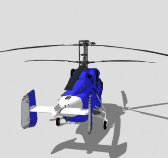 卡-27蜗牛直升机SU模型下载_sketchup草图大师SKP模型