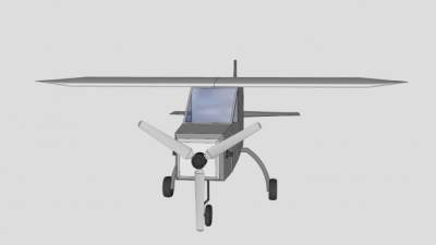 平直翼涡桨飞机SU模型下载_sketchup草图大师SKP模型