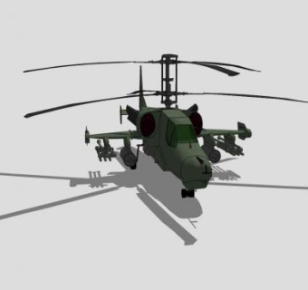 卡-50黑鲨直升机SU模型下载_sketchup草图大师SKP模型