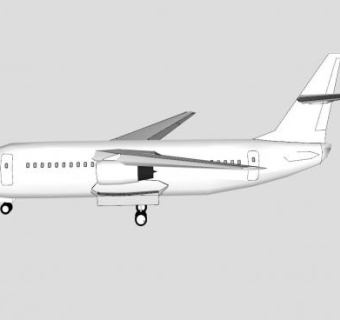 航空后掠翼客机SU模型下载_sketchup草图大师SKP模型