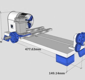 微型车床SU模型下载_sketchup草图大师SKP模型