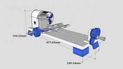 微型车床SU模型下载_sketchup草图大师SKP模型