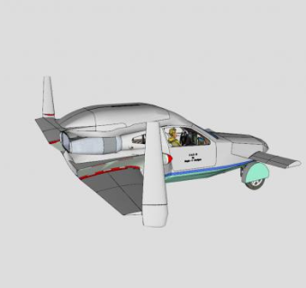 汽车组装飞机SU模型下载_sketchup草图大师SKP模型
