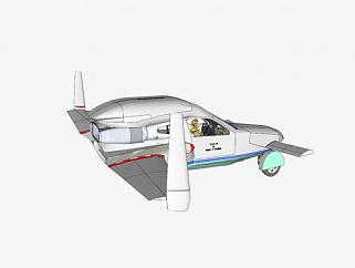 汽车组装飞机SU模型下载_sketchup草图大师SKP模型