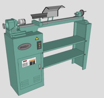 灰熊木车床SU模型下载_sketchup草图大师SKP模型