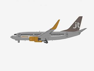 丹麦航空波音737客机SU模型下载_sketchup草图大师SKP模型