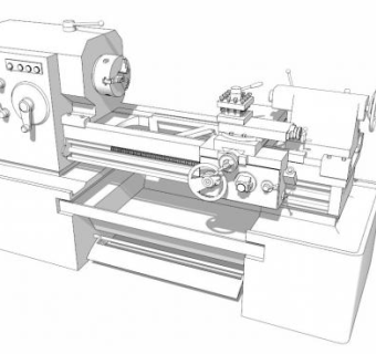 工业设备车床SU模型下载_sketchup草图大师SKP模型