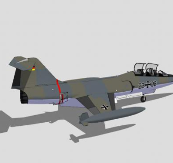 F-104教练机SU模型下载_sketchup草图大师SKP模型