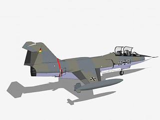 F-104教练机SU模型下载_sketchup草图大师SKP模型