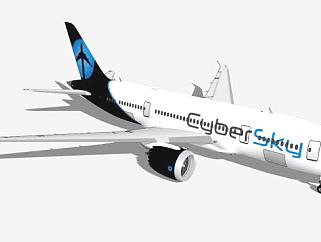 <em>航空</em>A330客机SU模型下载_sketchup草图大师SKP模型