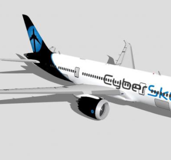 航空波音787客机SU模型下载_sketchup草图大师SKP模型