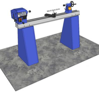 木车床设备SU模型下载_sketchup草图大师SKP模型