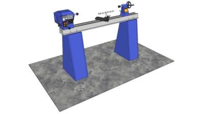 木车床设备SU模型下载_sketchup草图大师SKP模型