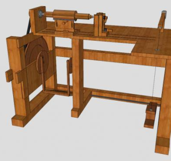 螺纹车床和滚动锯床SU模型下载_sketchup草图大师SKP模型