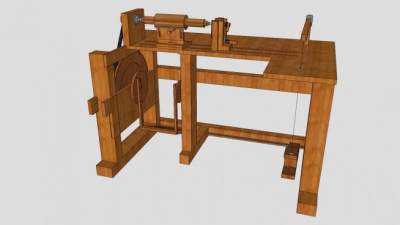 螺纹车床和滚动锯床SU模型下载_sketchup草图大师SKP模型