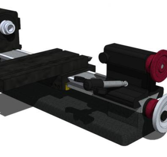 金属黑色车床SU模型下载_sketchup草图大师SKP模型