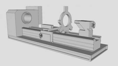 工业车床设备SU模型下载_sketchup草图大师SKP模型