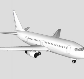 波音737白色飞机SU模型下载_sketchup草图大师SKP模型