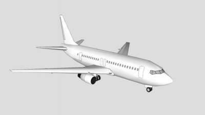 波音737白色飞机SU模型下载_sketchup草图大师SKP模型