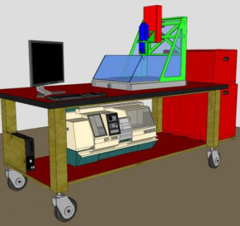 工业铣床和车床SU模型下载_sketchup草图大师SKP模型