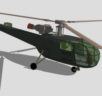 德国NH90直升机SU模型下载_sketchup草图大师SKP模型
