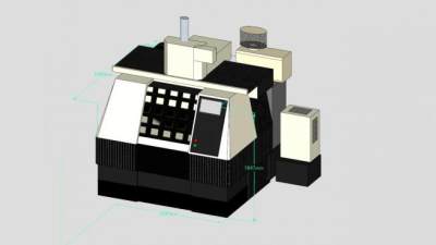 车床设备SU模型下载_sketchup草图大师SKP模型