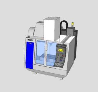 数控铣床设备SU模型下载_sketchup草图大师SKP模型