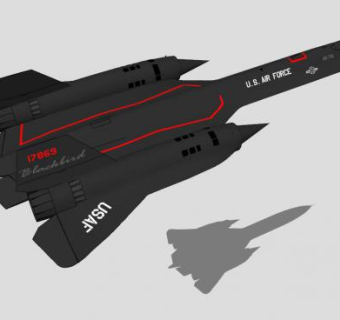 美国SR-71A黑鸟侦察机SU模型下载_sketchup草图大师SKP模型