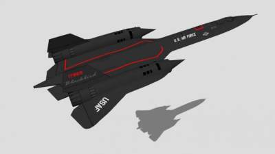 美国SR-71A黑鸟侦察机SU模型下载_sketchup草图大师SKP模型