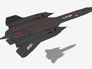 美国SR-71A黑鸟侦察机SU模型下载_sketchup草图大师SKP模型