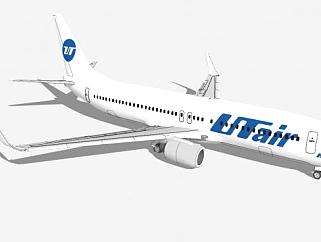 乌克兰航空波音737客机SU模型下载_sketchup草图大师SKP模型