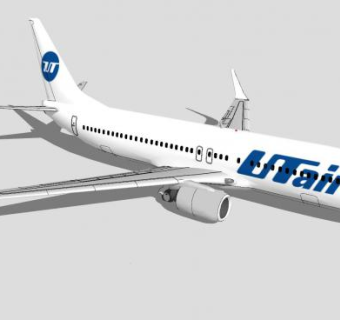 乌克兰航空波音737客机SU模型下载_sketchup草图大师SKP模型