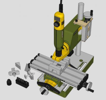 普罗克斯克逊元件铣床SU模型下载_sketchup草图大师SKP模型